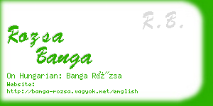 rozsa banga business card